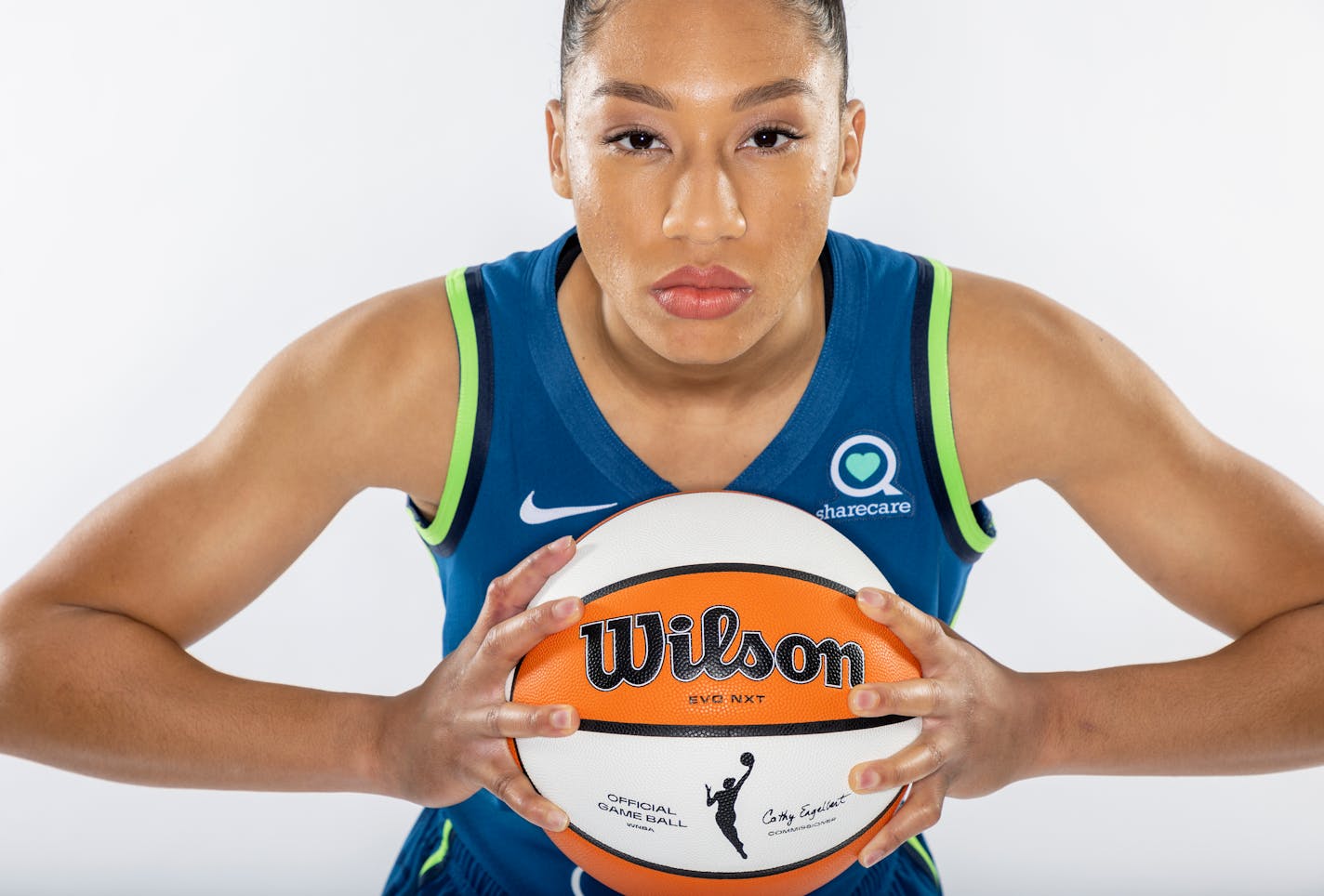 Aerial Powers (3) of Minnesota Lynx on media day Wednesday, April 20, at Target Center in Minneapolis, Minn. ] CARLOS GONZALEZ • carlos.gonzalez@startribune.com ORG XMIT: MIN2204211656580262