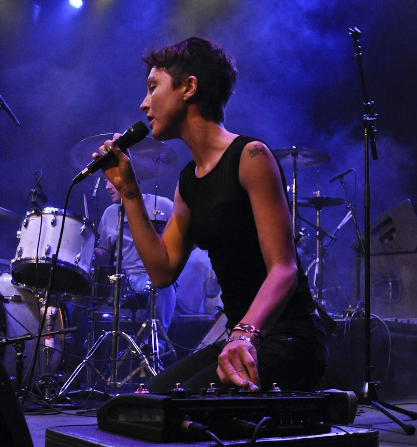 Channy Casselle of Polica performing in Philadelphia at Union Transfer.