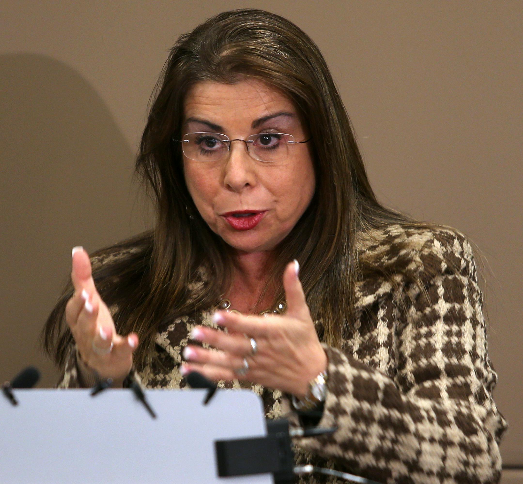 St. Paul schools Superintendent Valeria Silva lays out on the potential impacts of a teachers strike on students and families in St. Paul, MN on February 6, 2014. ] JOELKOYAMA‚Ä¢jkoyama@startribune