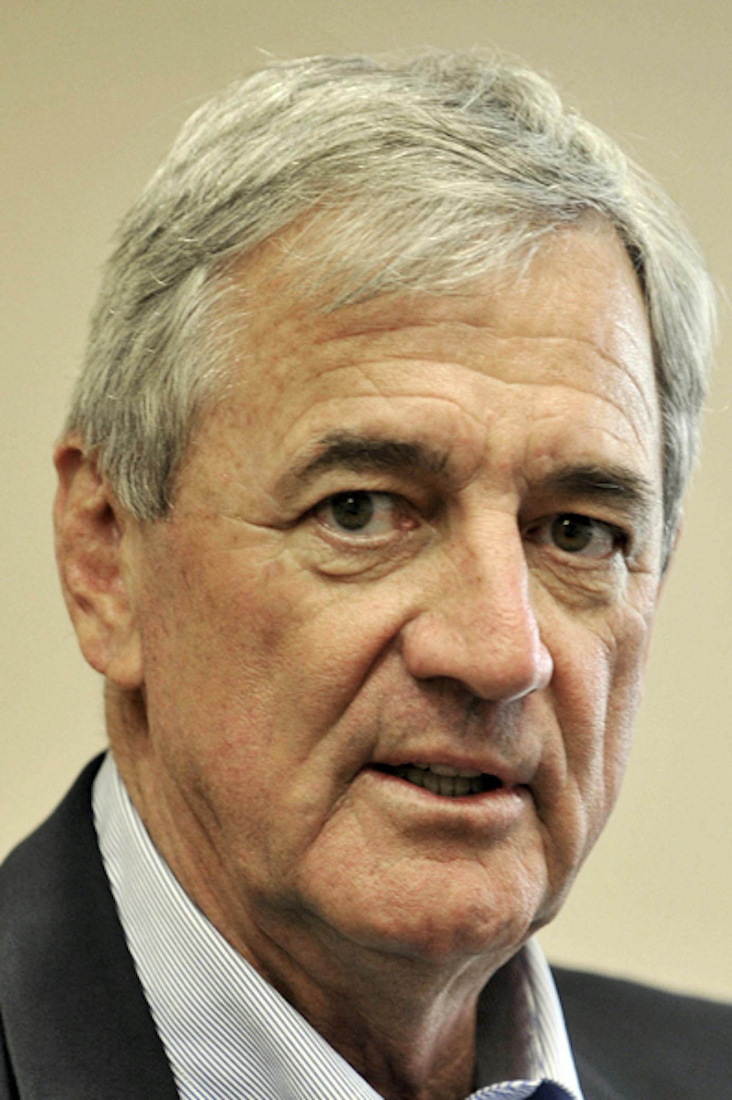 In this photo made Wednesday, June 13, 2012, in Minneapolis, former U.S. Rep. Rick Nolan is shown during an interview with The Associated Press. Nolan, a Democrat, is running for Congress in Minnesota's Eighth Congressional District. (AP Photo/Jim Mone) ORG XMIT: MIN2012102216380114