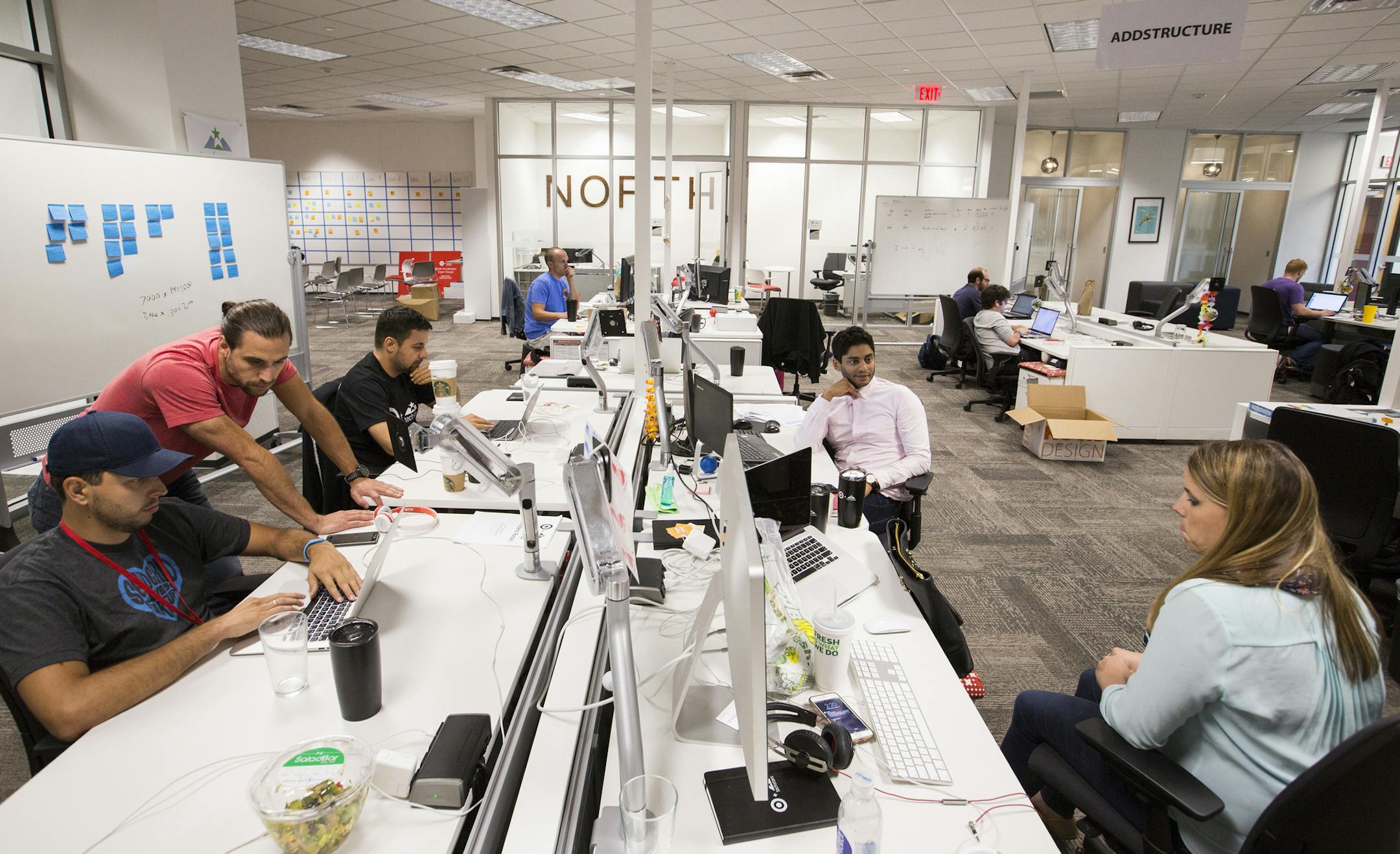 Start-ups worked inside the Target + Techstars office in downtown Minneapolis. The entrepreneurs are two-thirds of the way through the program.
