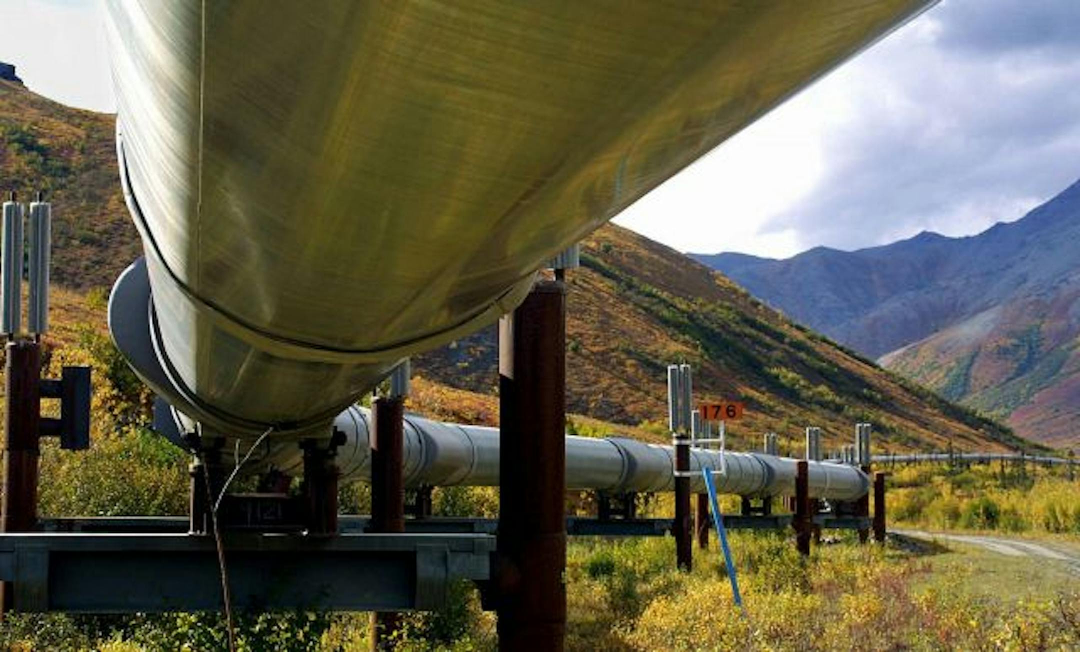 The Trans-Alaska Oil Pipeline, which carries North Slope crude oil about 800 miles to Valdez, Alaska.
