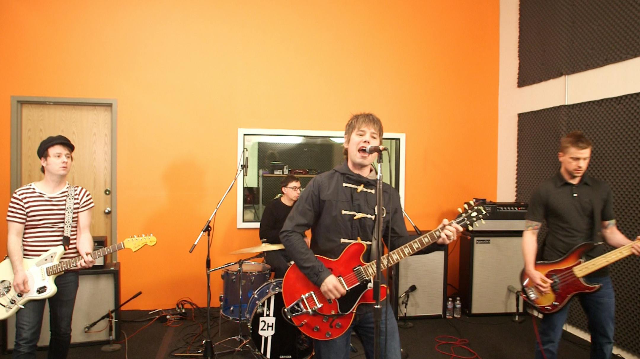 Two Harbors, fronted by vocalist Chris Pavlich, practices at their St. Paul practice space on April 29, 2014.