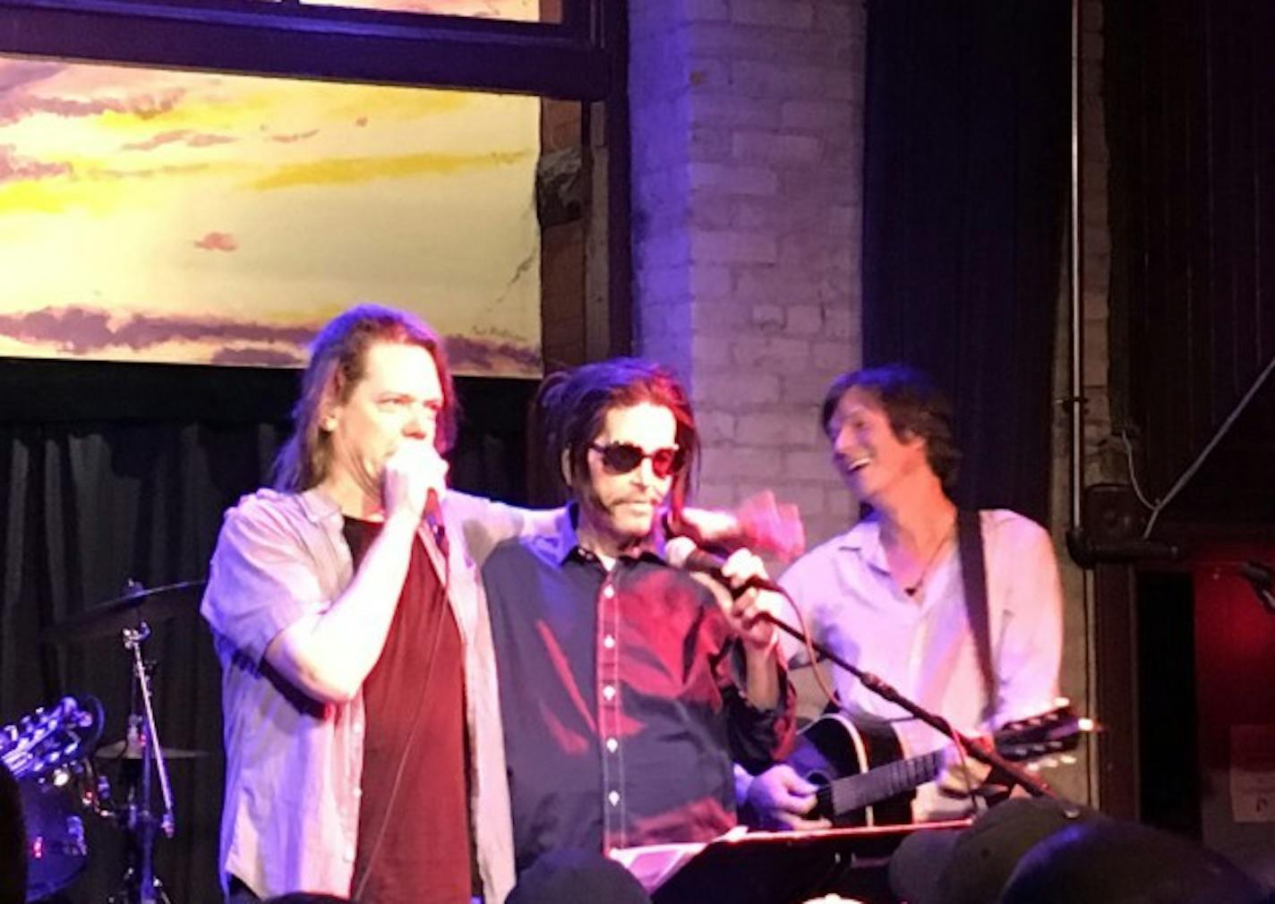 Grant Hart, middle, joined by Dave Pirner and Kraig Johnson at the Hook & Ladder.