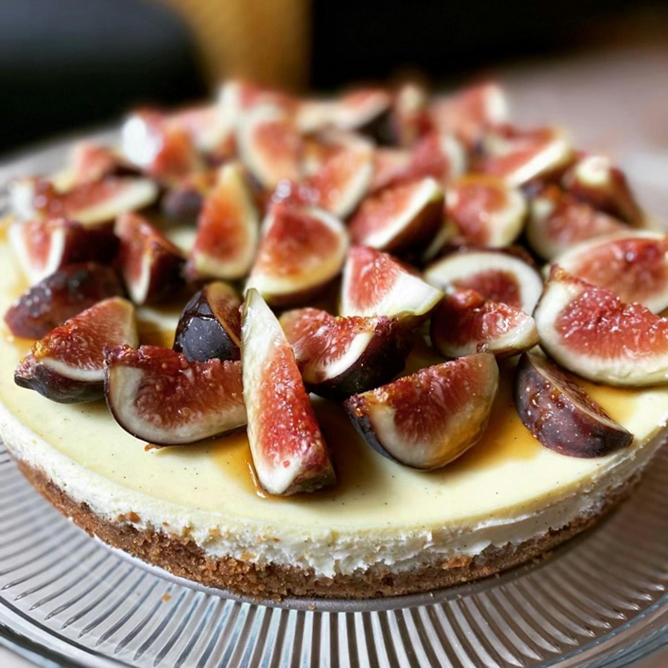 Credit: Barrett Radziun Musician Barrett Radziun is baking his way through Claire Saffitz's "Dessert Person." Goat Cheesecake with Honey and Figs