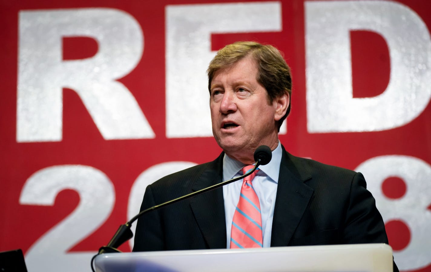 U.S. Rep. Jason Lewis took the stage at the Republican state convention in Duluth.