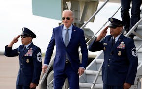 President Joe Biden arrives on Air Force One Wednesday March 20, 2024, at Dallas-Fort Worth International Airport, in Dallas.