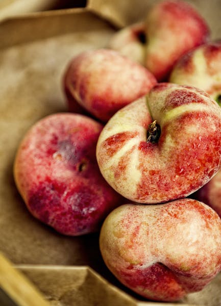 Fresh organic peaches, from istock