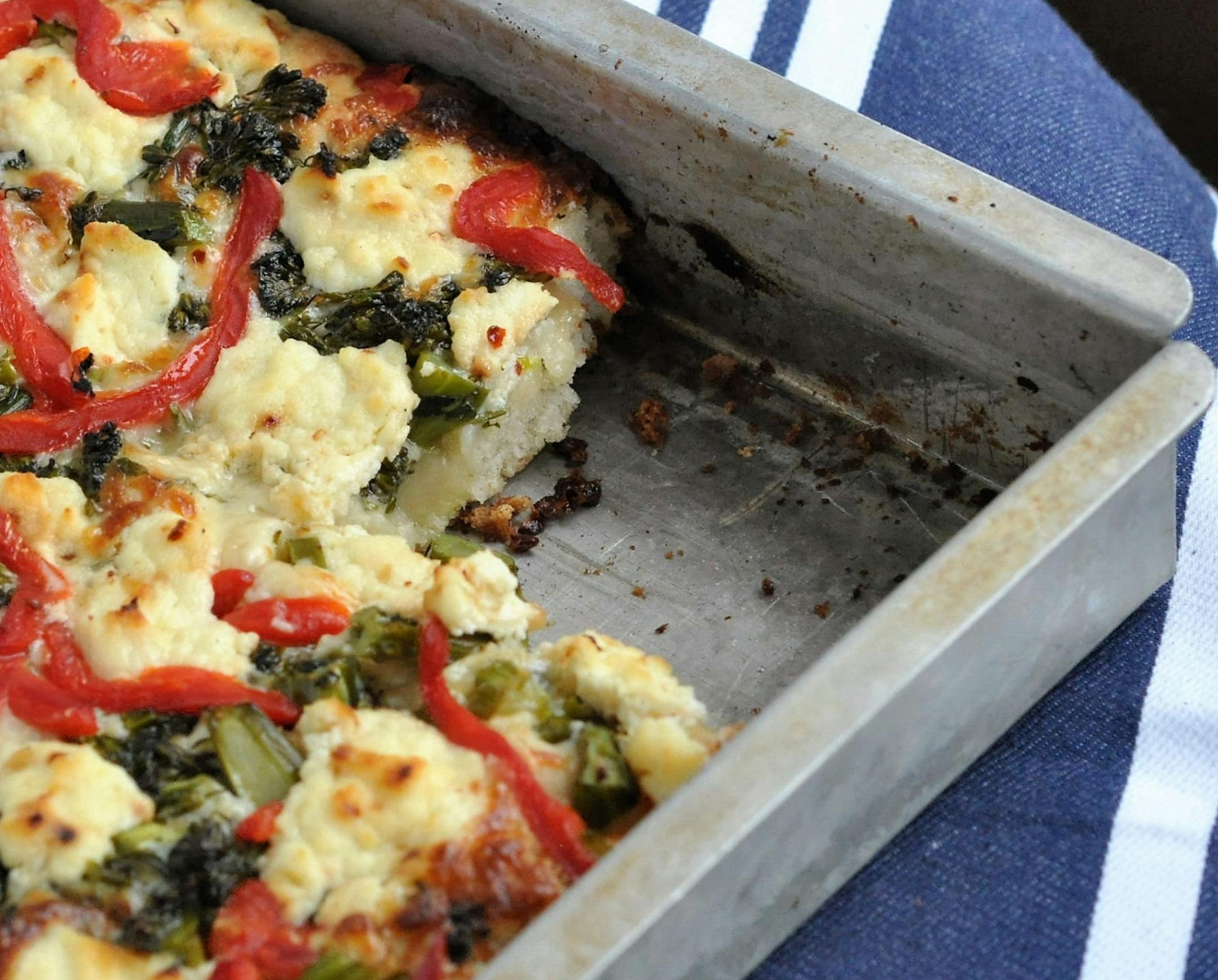 Broccolini and Ricotta Pan Pizza.