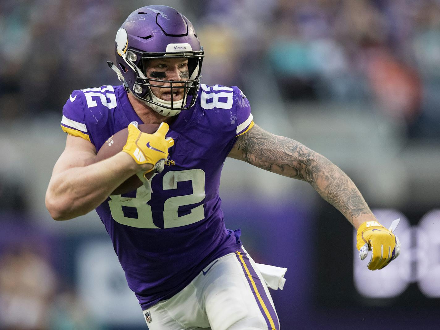 Minnesota Vikings Kyle Rudolph. ] CARLOS GONZALEZ &#x2022; cgonzalez@startribune.com &#x2013; Minneapolis, MN &#x2013; December 16, 2018, US Bank Stadium, NFL, Minnesota Vikings vs. Miami Dolphins