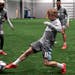 High-priced teenager Thomas Chacon (center) practices with Minnesota United for the first time. ] brian.peterson@startribune.com Blaine, MN Tuesday, A