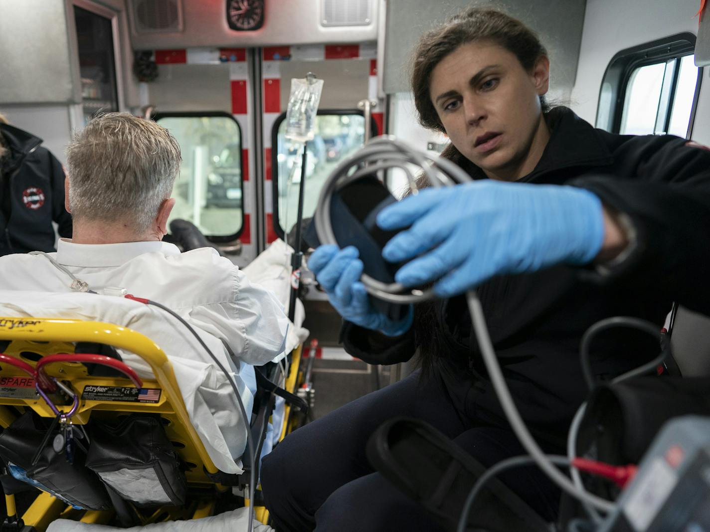 St. Paul firefighters Kate Olaf, left and Sarah Reasoner assisted a patient before transporting him to a hospital .] Jerry Holt &#x2022;Jerry.Holt@startribune.com Sarah Reasoner, who recently competed in the World's Strongest Firefighter competition, as she demonstrates how she got to be so strong and why it's important in her line of work Tuesday February 4, 2020 in St. Paul ,MN.