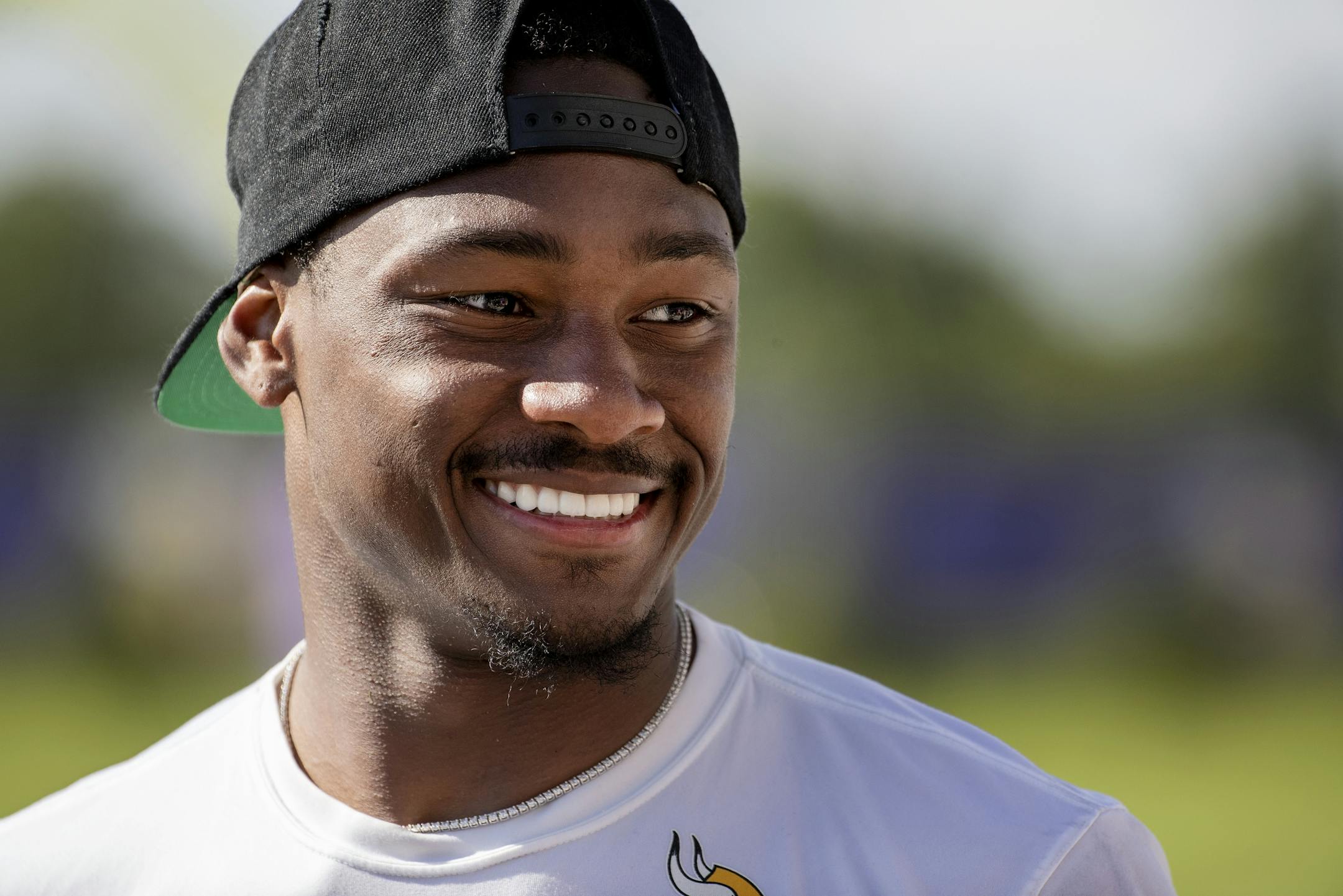 Minnesota Vikings receiver Stefon Diggs (14) during practice on Tuesday. Diggs signed a 5-year extension with the team.