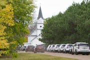 Law enforcement set up a command post at Glendorado Lutheran Church on Oct. 12 after Karl Holmberg shot five officers at his home near Princeton.