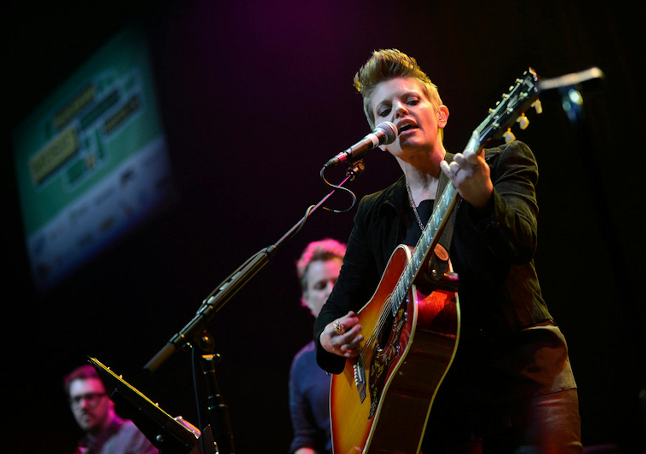 Natalie Maines performs with Ben Harper at ACL Live at the Moody Theater at the South by Southwest music festival in Austin, Texas, March 13, 2013. © Tony Nelson