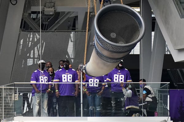 The family of George Floyd stood with the Gjallarhorn which wasn't blown for the first time since its inception to honor George Floyd ahead of Sunday'