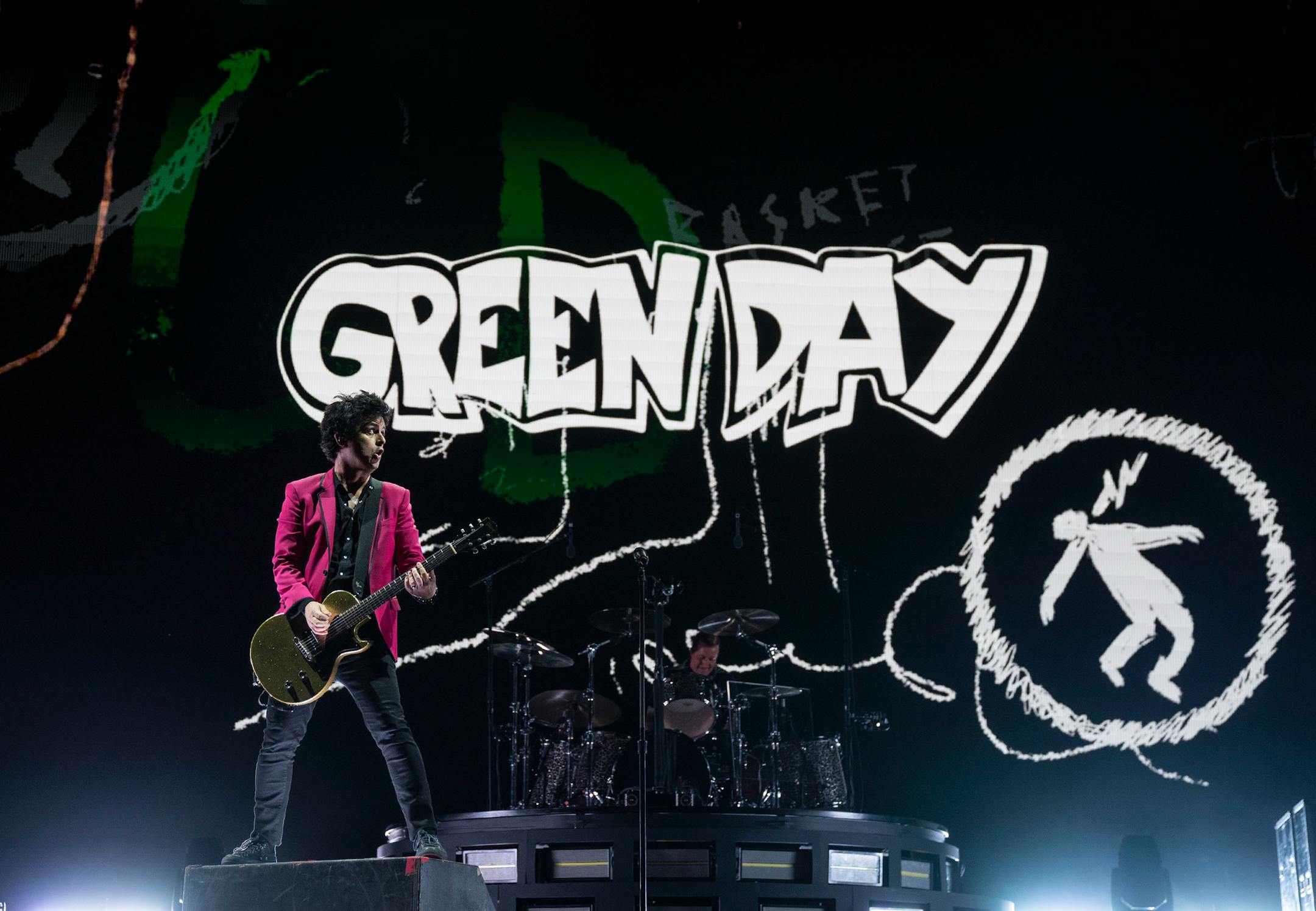 Billie Joe Armstrong, lead singer of Green Day, opened with "American Idiot" as Green Day performed at the Hella Mega Tour at Target Field in Minneapolis on Monday.