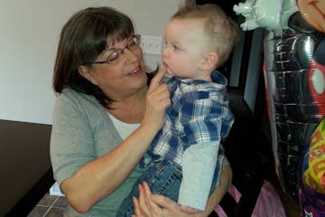 Debi Berger with her grandson, Jayson.