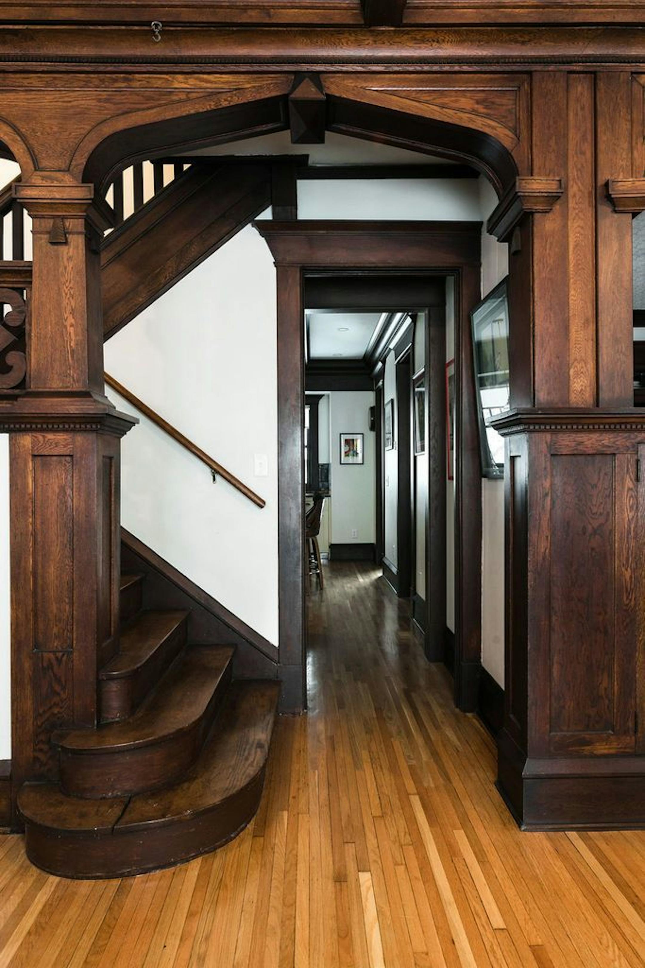 The Craftsman-style home had abundant woodwork.