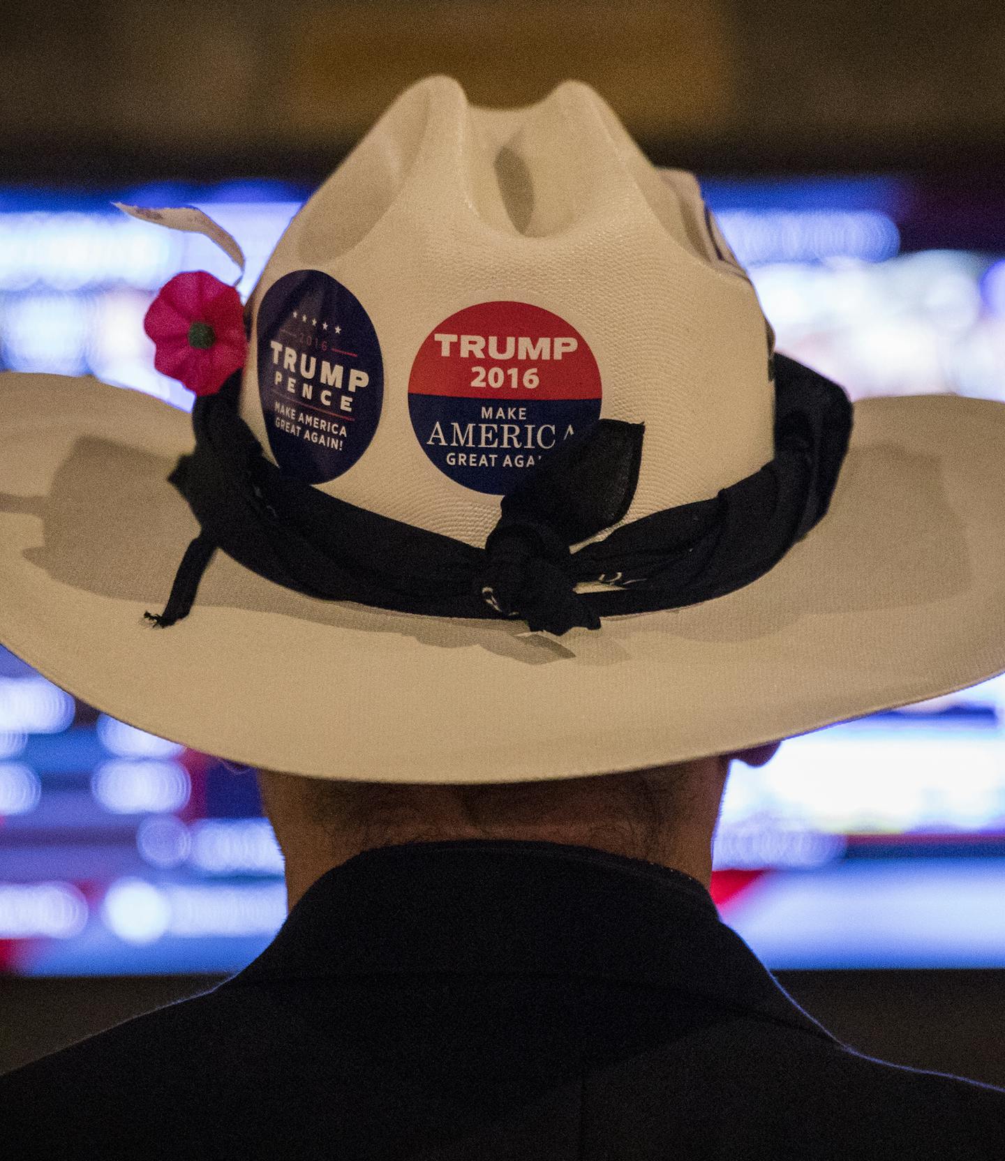 Bob Beutler watches the results come in during an election results watch party for Donald Trump supporters. ] (Leila Navidi/Star Tribune) leila.navidi@startribune.com BACKGROUND INFORMATION: An election results watch party for Donald Trump supporters at the home of Sheri Auclair in Wayzata on Tuesday, November 8, 2016.