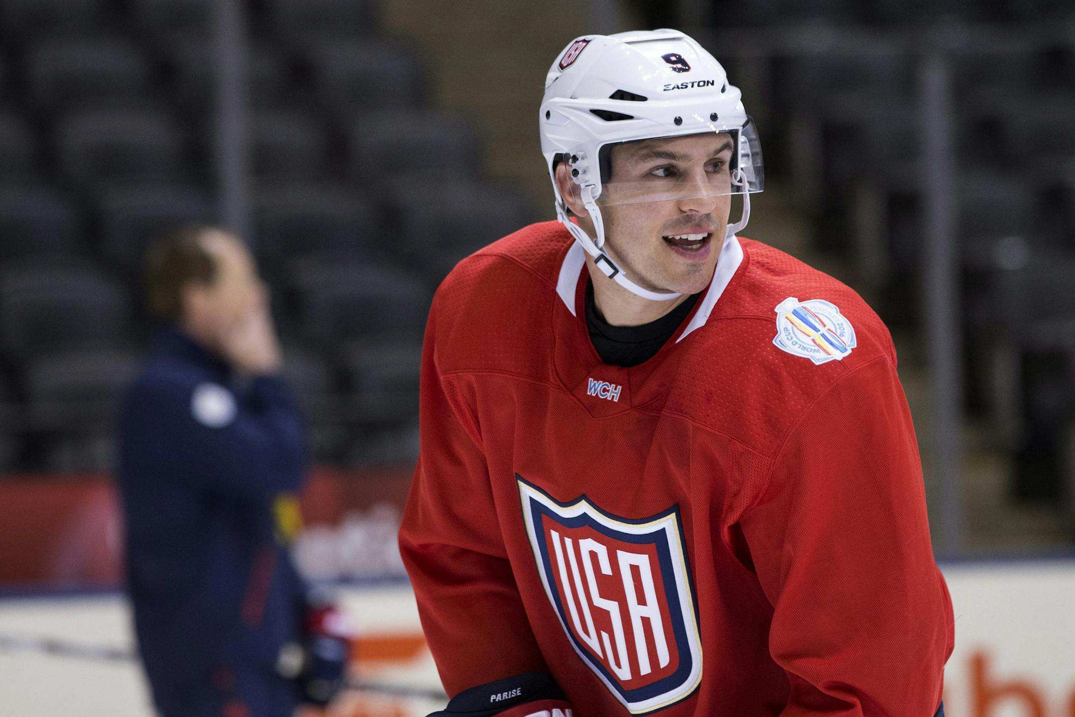 Team USA's Zach Parise, of the Minnesota Wild, is pictured during a training session for the World Cup of Hockey in Toronto on Friday, Sept. 16, 2016. (Chris Young/The Canadian Press via AP)
