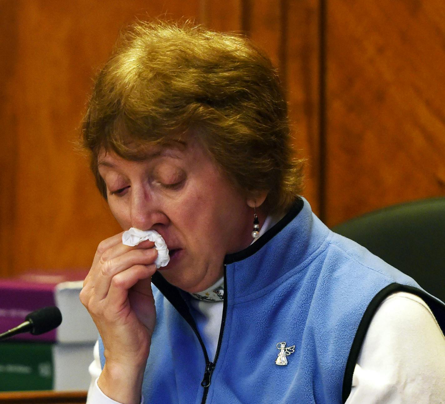 Marilee Giere, the mother of Bridget Giere, speaks during the sentencing hearing for Rachel Kayl in Ramsey County District Court before Judge Thomas A. Gilligan in St. Paul, Wednesday, Dec. 19, 2018. Kayl crashed into a car carrying three Mounds View High School students, killing Bridget Giere and Stephanie Carlson, both 16, while driving at approximately 80 miles per hour in Arden Hills, on Dec. 1, 2016. (Scott Takushi / Pioneer Press)