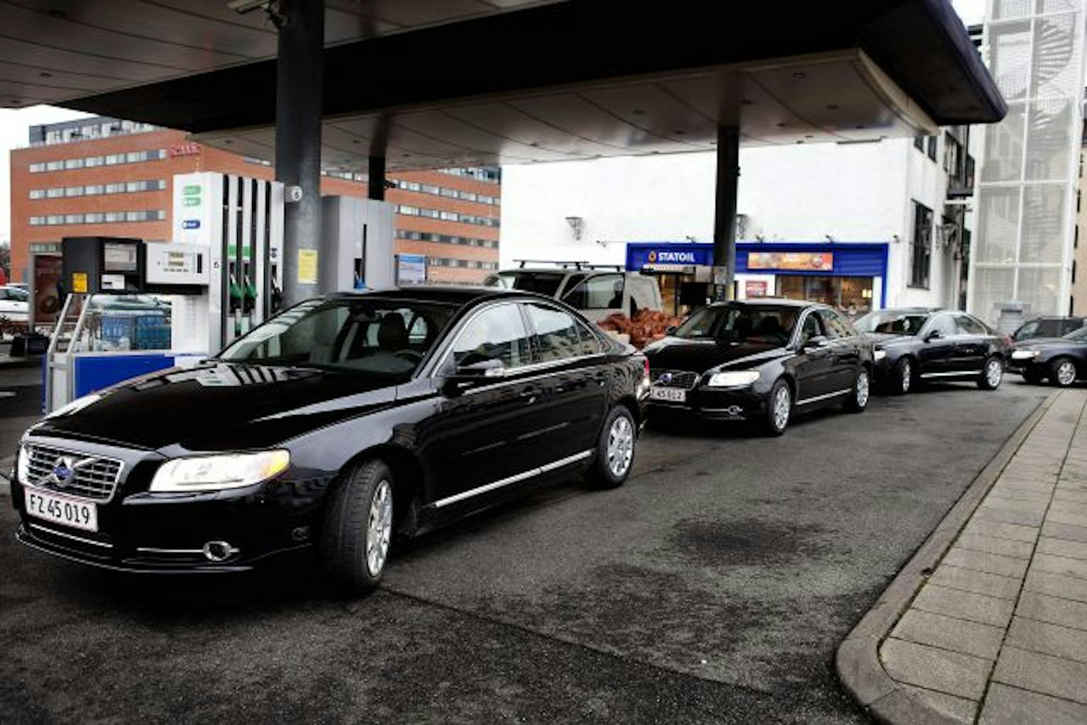 This image taken Friday Dec. 4, 2009 shows limousines being filled with bioethanol before the climate summit. The Copenhagen climate conference is leaving a giant carbon footprint. What are world leaders doing to cut their own carbon trail? Who's taking a commercial flight instead of a private jet, and who's taking the train?