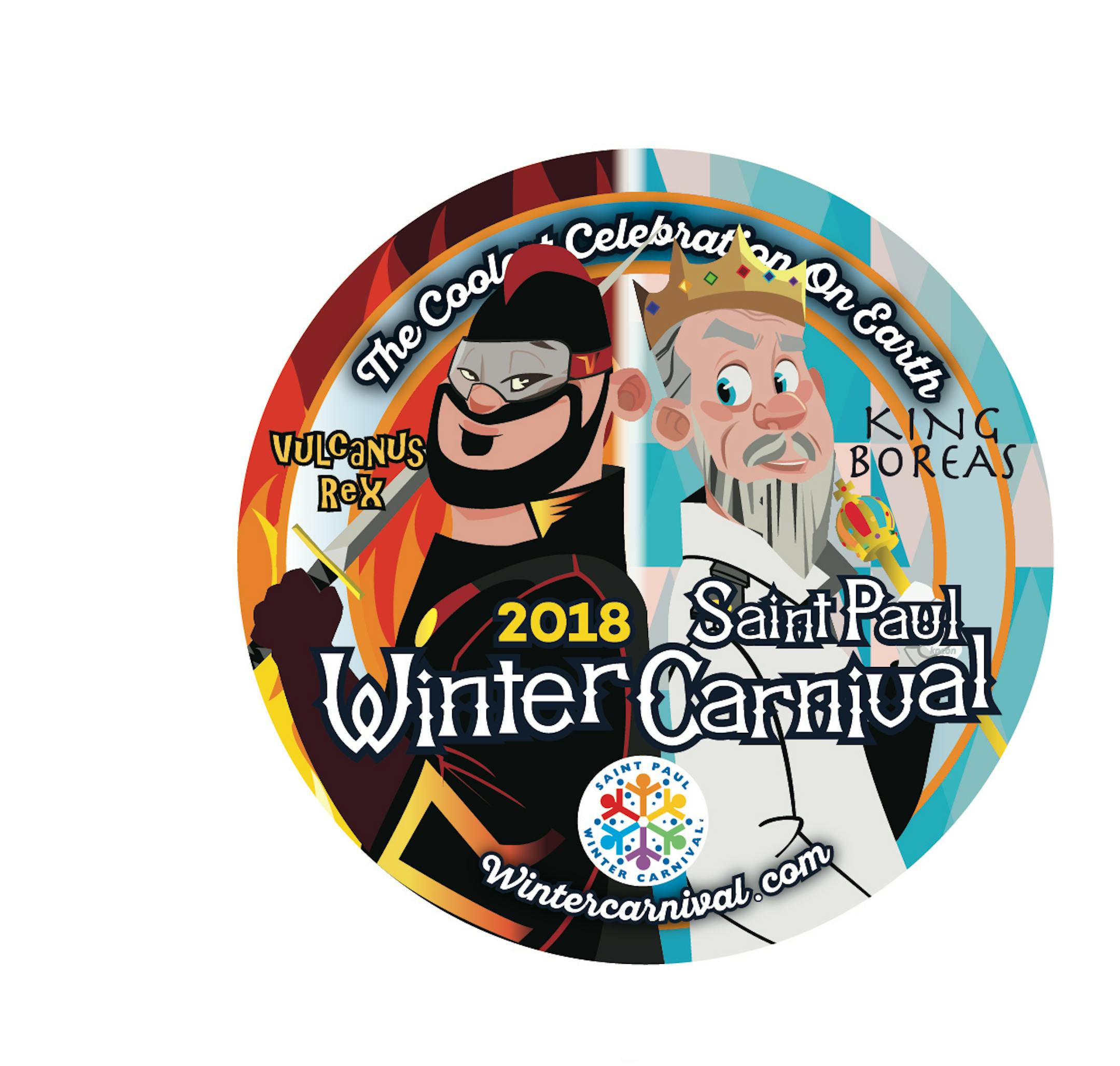Courtesy of St. Paul Winter Carnival; One of four buttons.