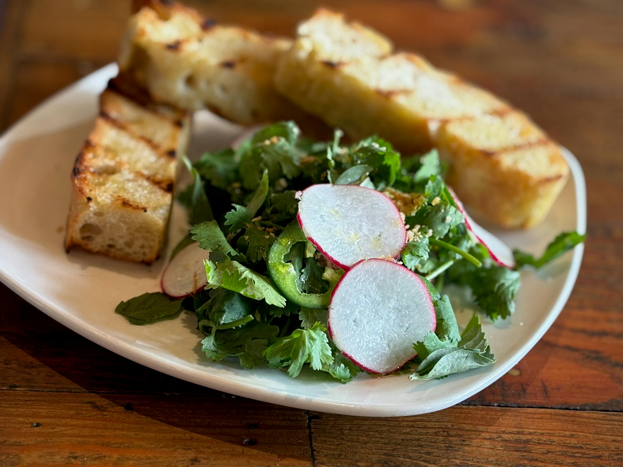Dark Horse Pâté appetizer with focaccia