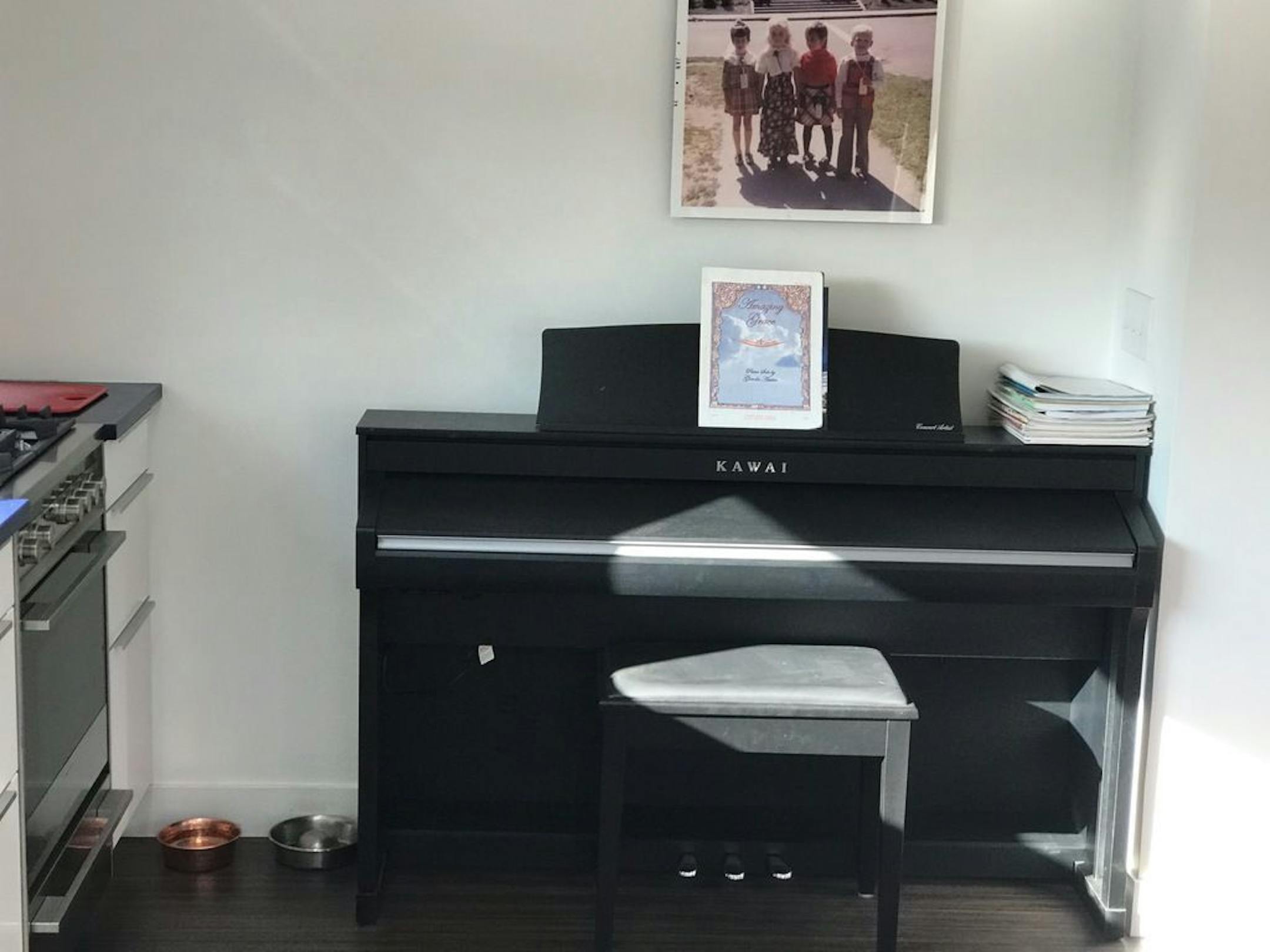 The space was designed with a niche to accommodate Iverson's piano.