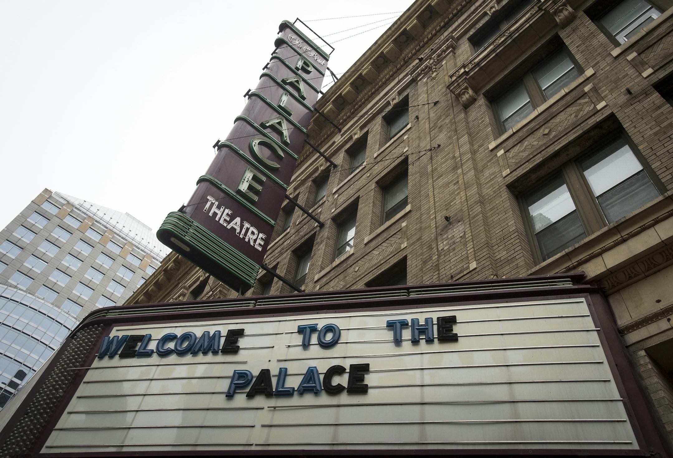 The marquee of the Palace Theatre. ] (AARON LAVINSKY/STAR TRIBUNE) aaron.lavinsky@startribune.com A first look at the $12 million renovations to the Palace Theatre in downtown St. Paul, which is on track to reopen by year's end to mark its 100th anniversary. Mayor Coleman is giving us an exclusive tour of the 3,000-capacity venue -- shuttered for 30 years -- which will be managed by First Avenue nightclub primarily as a concert venue when it reopens, likely to ignite new nightlife in the 651 and