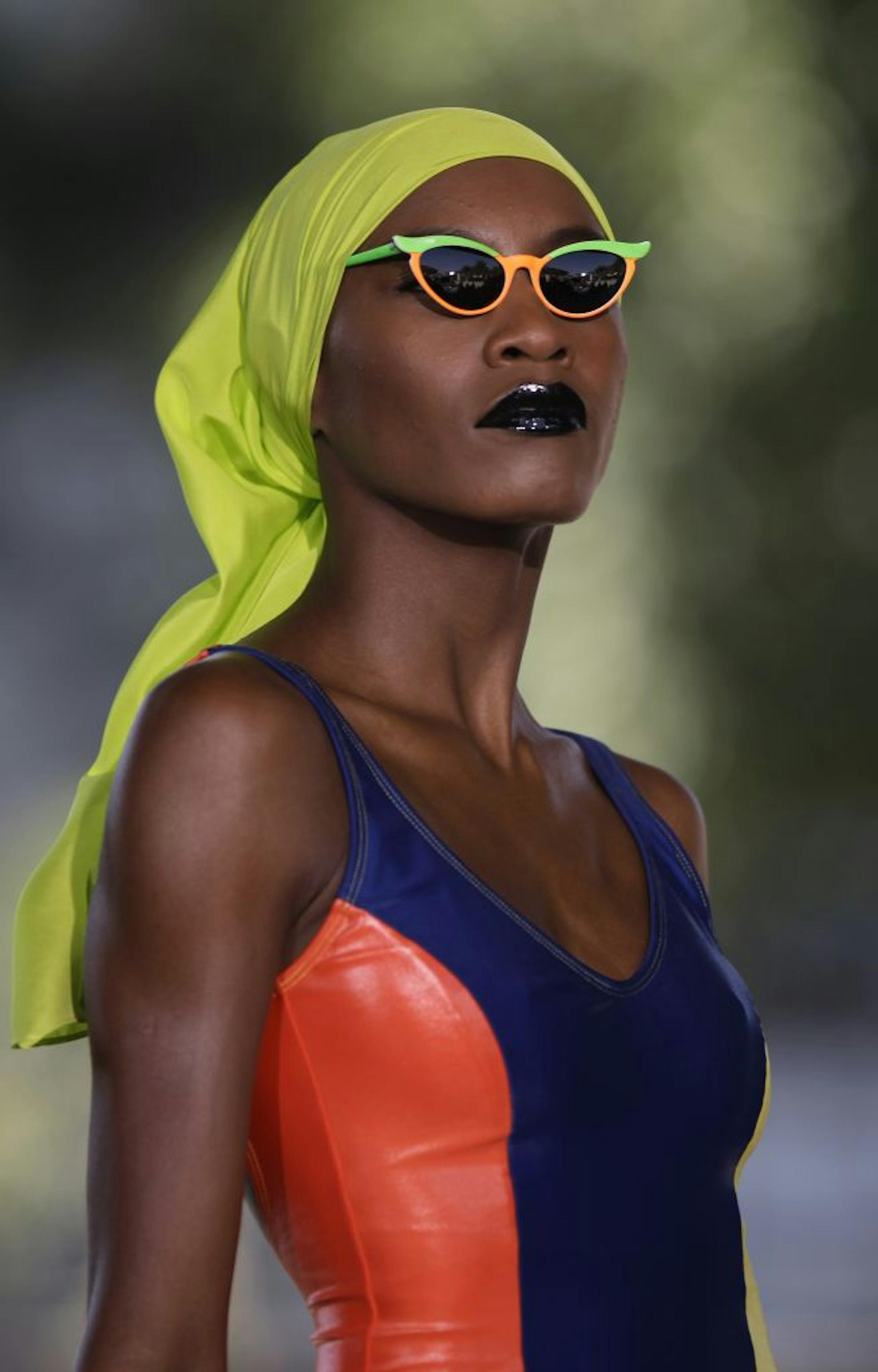 A model wears a creation from the Neon collection during Sao Paulo Fashion Week Summer 2012 in Brazil in June.