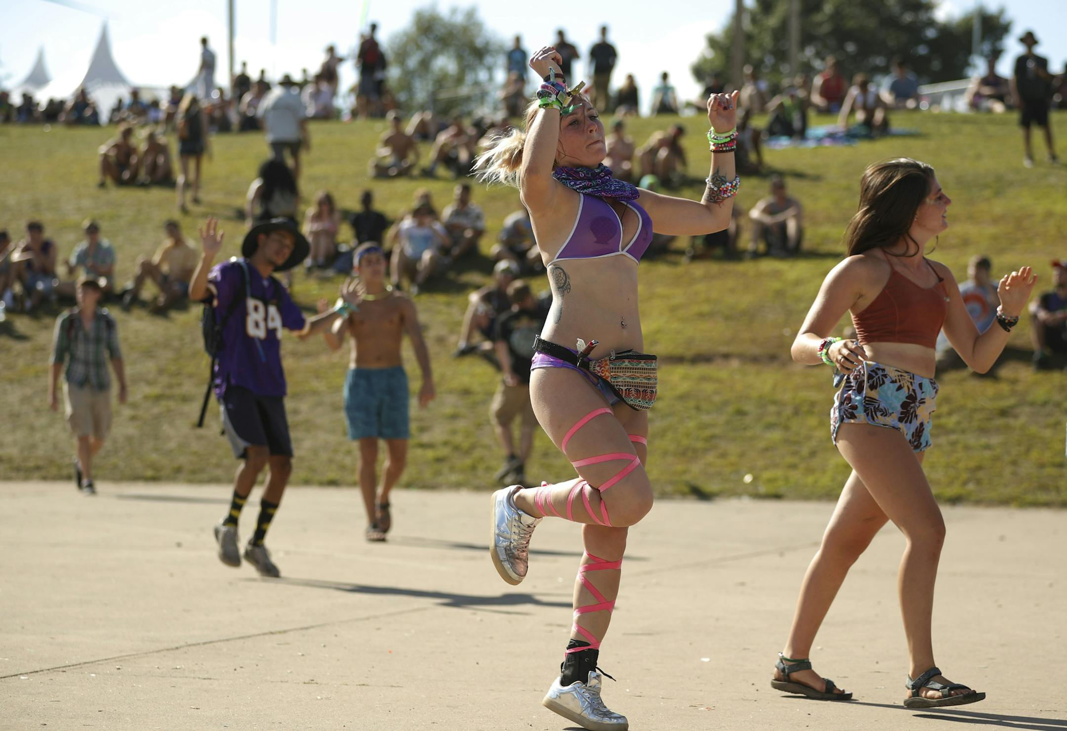 The Main Stage crowd danced as DJ Mustard began his set Sunday afternoon at Summer Set. ] JEFF WHEELER ï jeff.wheeler@startribune.com The final day of the Summer Set Music & Camping Festival at Somerset Amphitheater culminated with a rare area appearance by electronic megastar Skrillex on Sunday night, August 14, 2016.