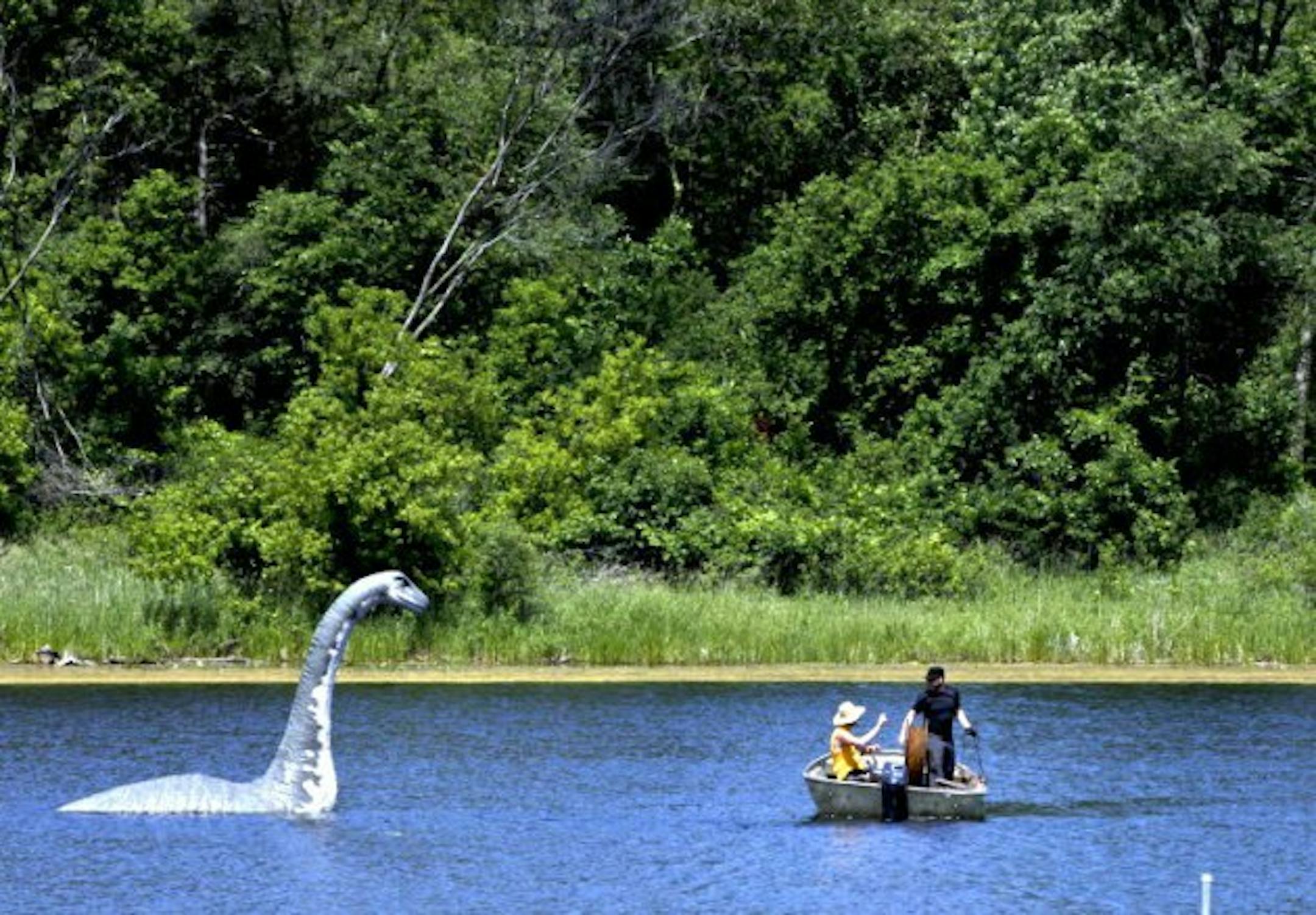 Minne, the lake monster, at Wirth Lake, which has no voting precinct, unlike Lake Calhoun.