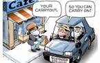 Sack cartoon: Carryout and carry on!