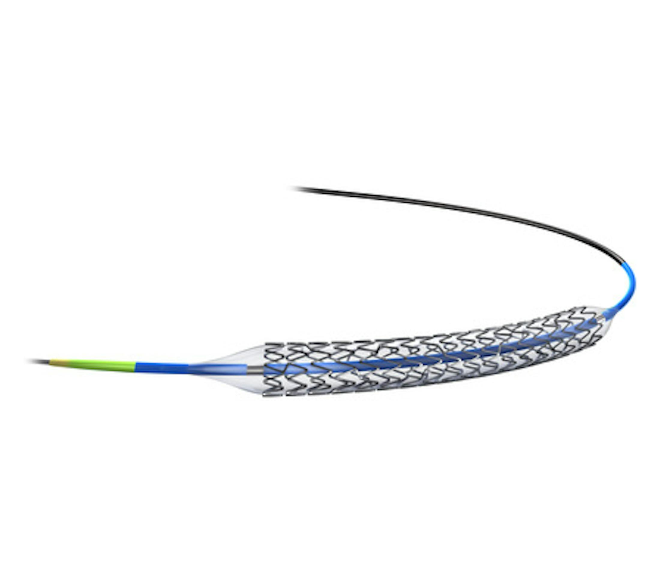 PROMUS Element™ Plus Platinum Chromium Everolimus-Eluting Stent System showing catheter delivery system. The stent received FDA approval on Tuesday, Nov. 22, 2011.