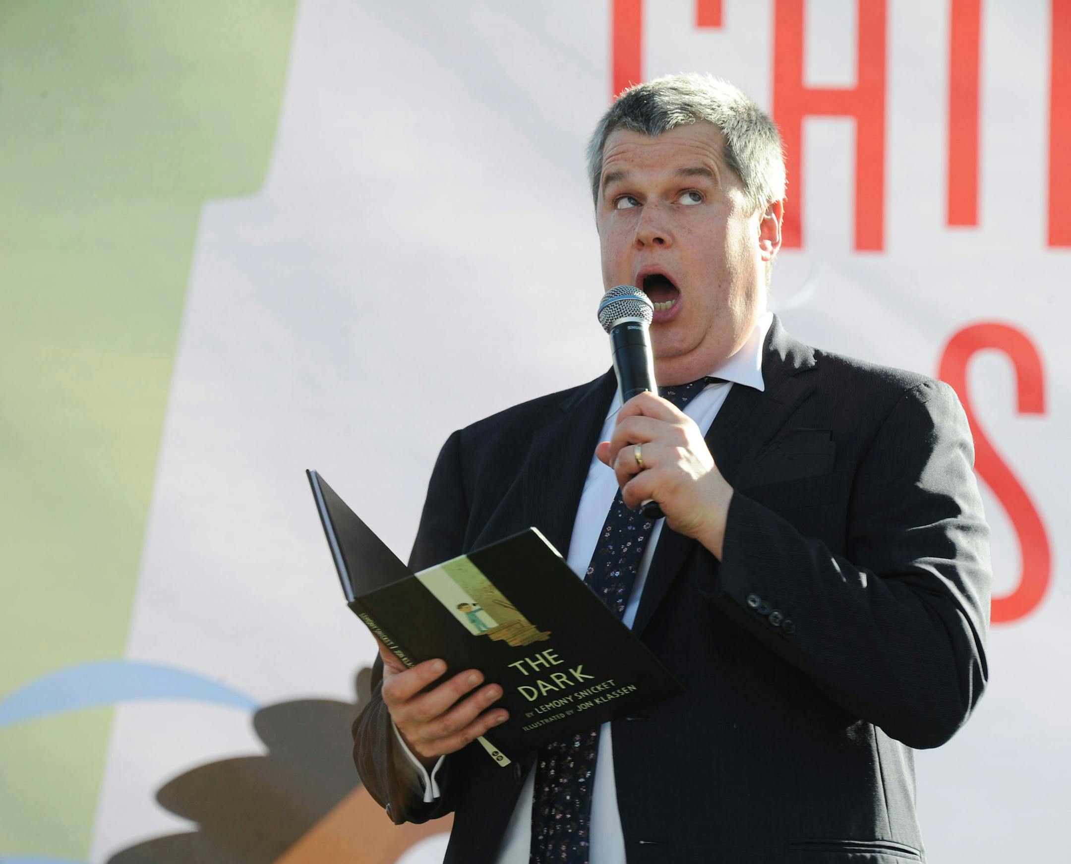 Daniel Handler, whose pen name is Lemony Snicket at the 2013 LA Times Festival of Books at the University of Southern California campus on Saturday April 20, 2013, in Los Angeles. (Photo by Katy Winn/Invision/AP) ORG XMIT: INVW