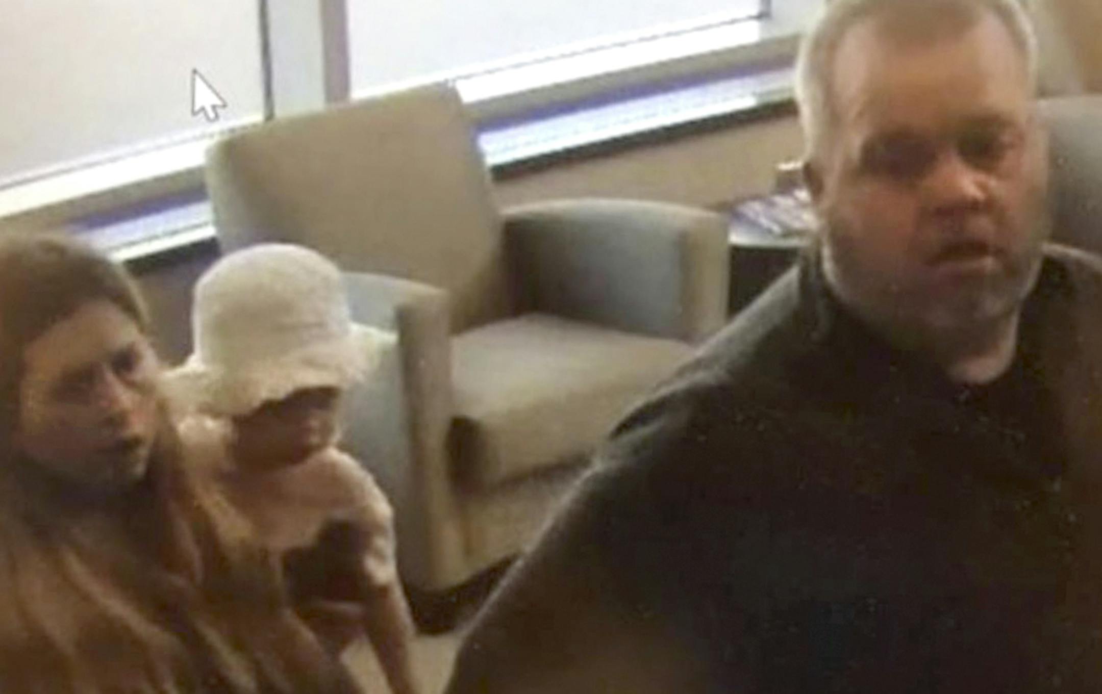 Provided by Camden, S.C., police.
This surveillance image is from a hospital in Iowa on Monday showing the Rays with their girl.