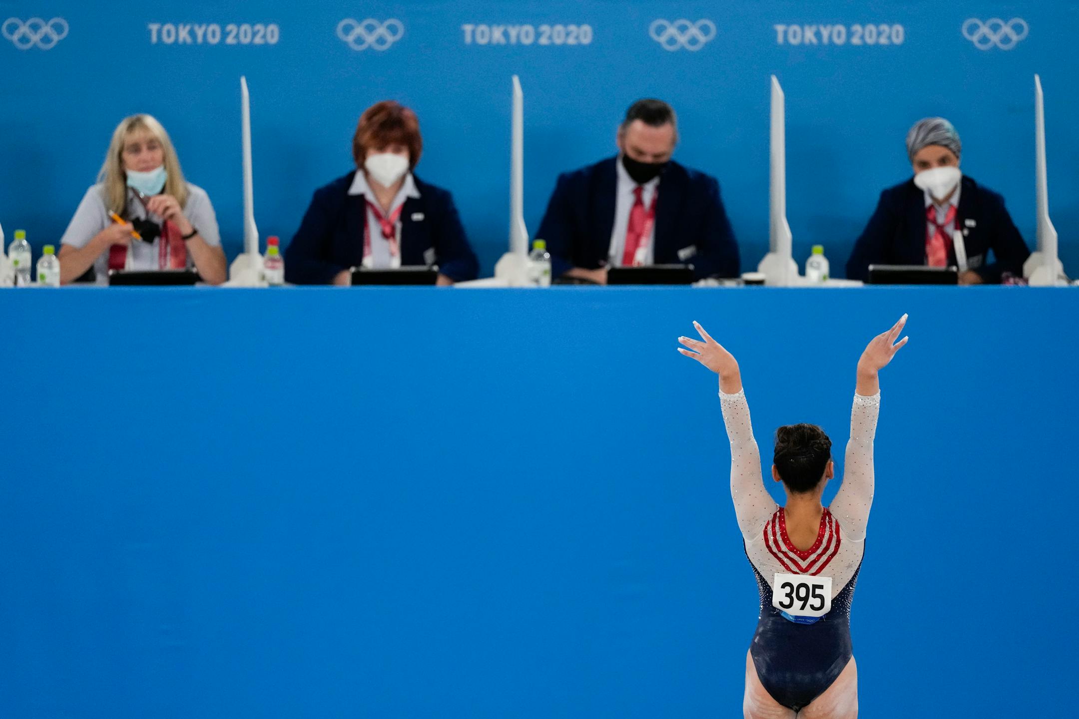 Suni Lee, of United States, performs on the floor during the artistic gymnastics men's all-around final at the 2020 Summer Olympics, Thursday, July 29, 2021, in Tokyo, Japan. (AP Photo/Ashley Landis)