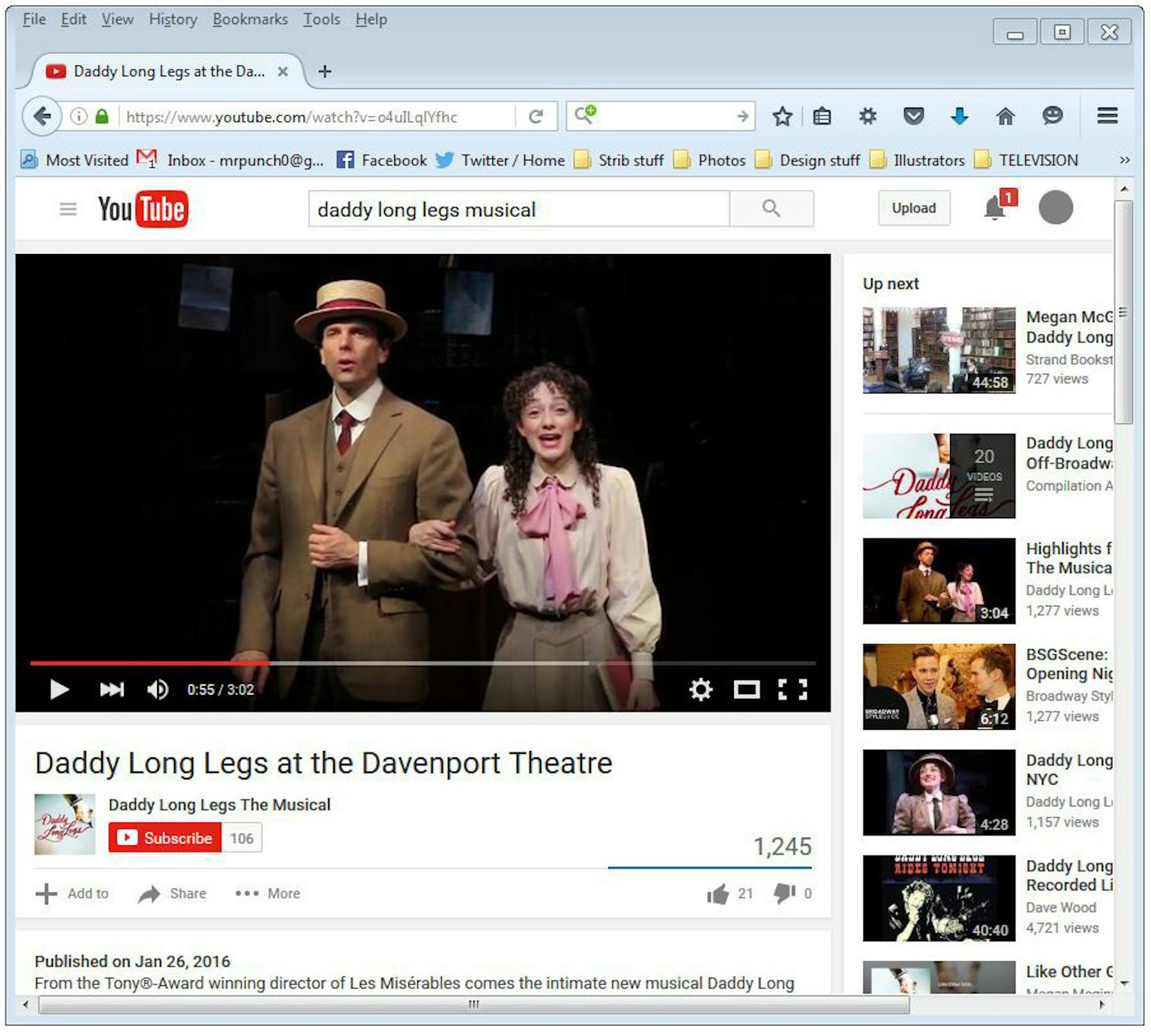 Theater fans could watch “Daddy Long Legs: The Musical” on YouTube.