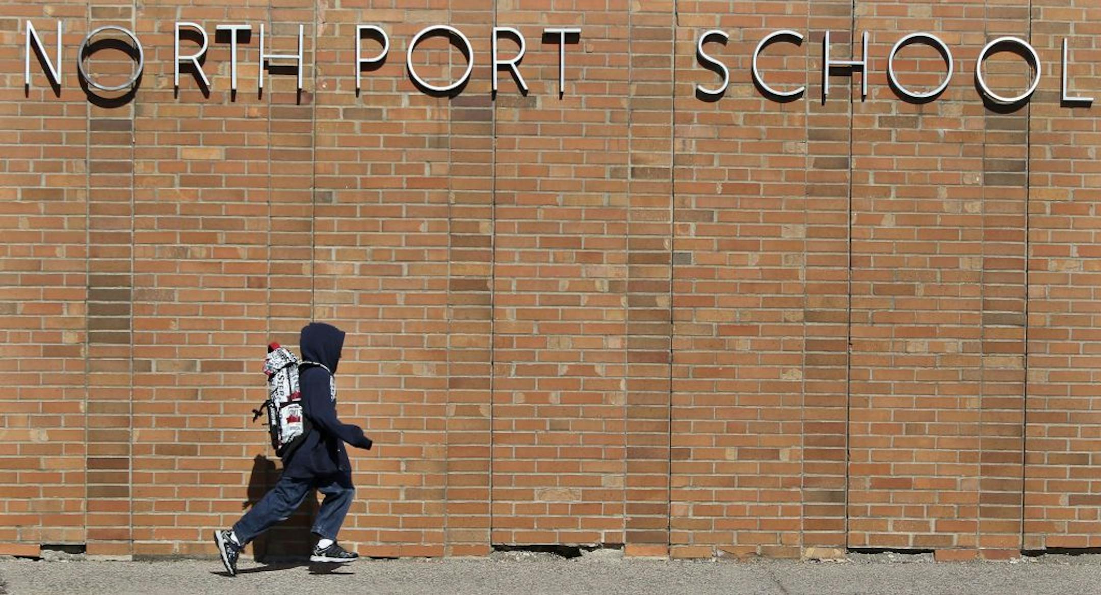 A Northport student picked up the pace on the way to school.