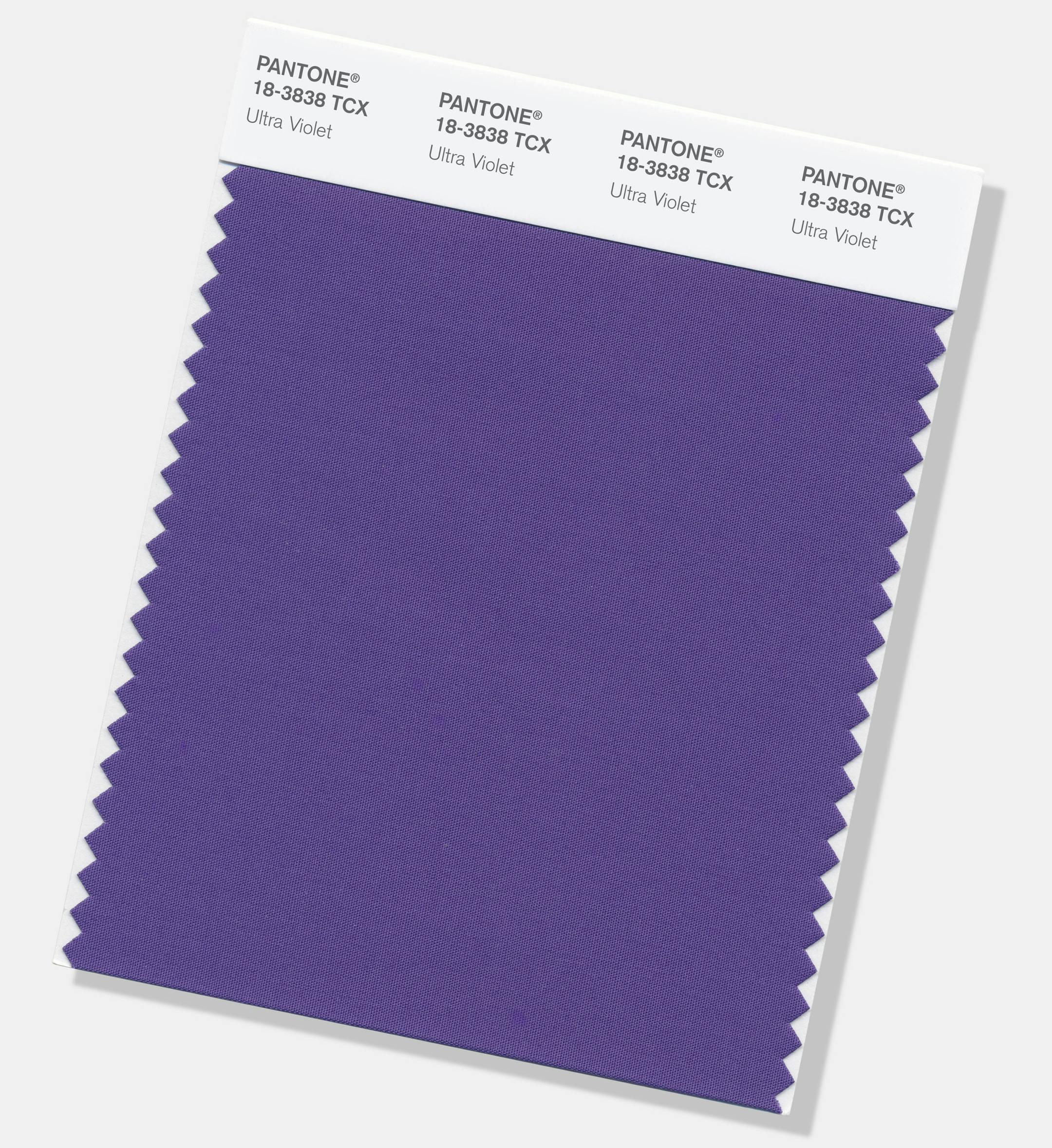 This image provided by the Pantone Color Institute shows the Pantone Color of the Year for 2018, called "Ultra Violet." The color experts at the Carlstadt, New Jersey-based Pantone say the deep purple shade was chosen to evoke a counterculture flair, a grab for originality, ingenuity and visionary thinking. Ultra Violet follows Pantone's 2017 Color of the Year, "Greenery." (Pantone Color Institute via AP)