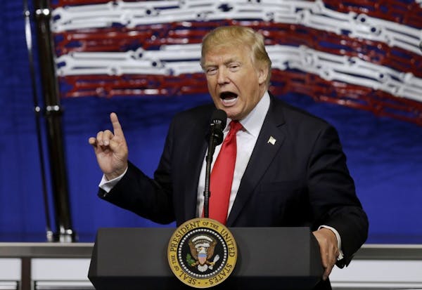 President Donald Trump speaks at Snap-On Tools in Kenosha, Wis., Tuesday, April 18, 2017. The president hopes to revive the economic populism that hel