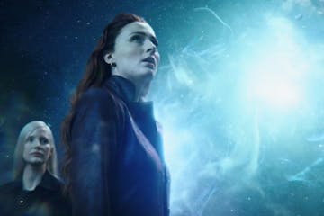 Jessica Chastain, left, and Sophie Turner in Twentieth Century Fox&#x2019;s DARK PHOENIX. Photo Credit: Courtesy Twentieth Century Fox.