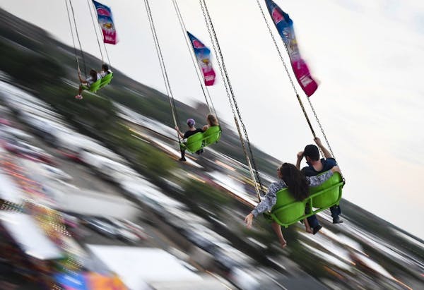 Fairgoers took a ride on the Sky Flyer in 2018.