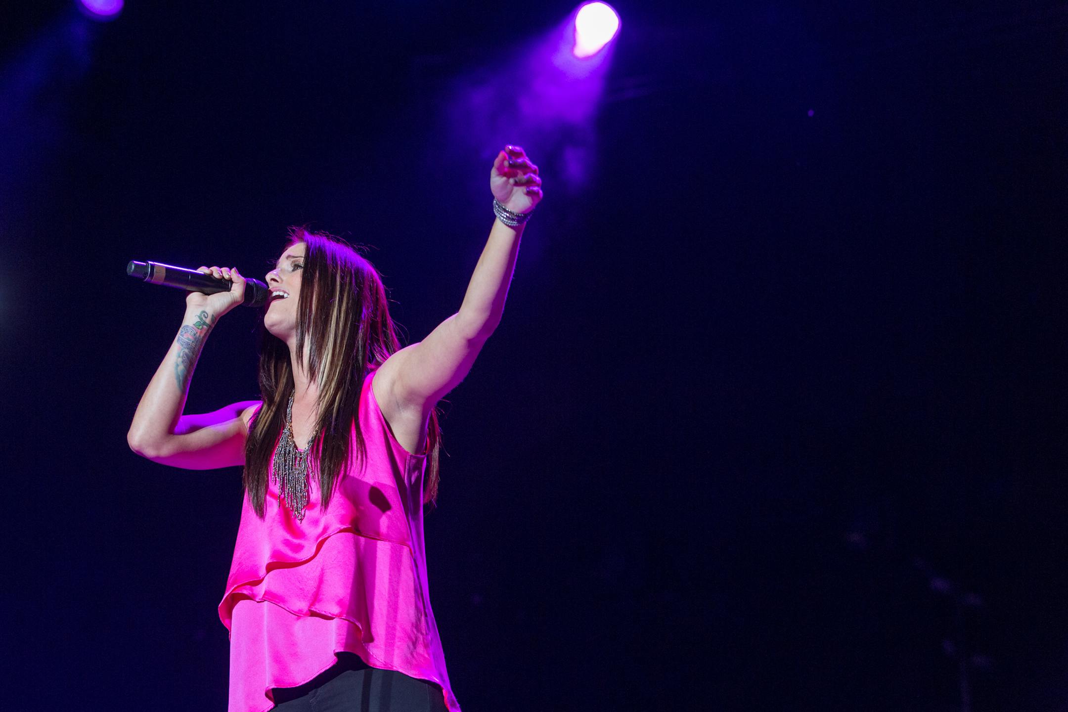 Cassadee Pope performs in concert at the Verizon Wireless Amphitheater on Saturday, Sept. 14, 2013 in Irvine, Calif. (Photo by Paul A. Hebert/Invision/AP)