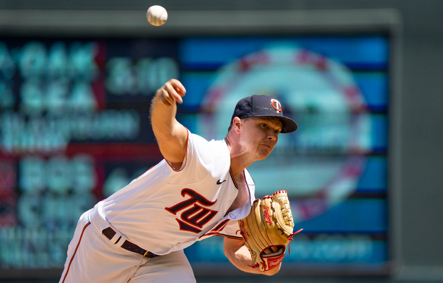 Minnesota Twins starting pitcher Sonny Gray (54) throws out a pitch in the third inning against the Baltimore Orioles Saturday, July 2, 2022 at Target Field in Minneapolis. ]