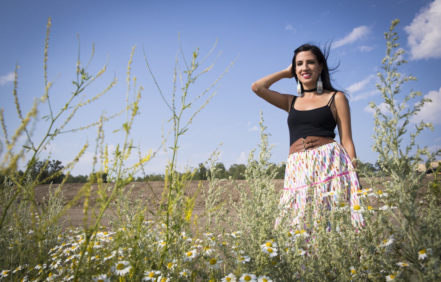 Jessica Metcalfe on the North Dakota prairie. When she started the blog &#x201c;Beyond Buckskin,&#x201d; she didn&#x2019;t know it would become a force for Native American fashion.