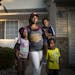 Marquette Ford, the mother of Nelson Kargbo's three children, was photographed with their kids, Trinity Kargbo, 6, Cay'vion Kargbo, 4, and Ka'marion F