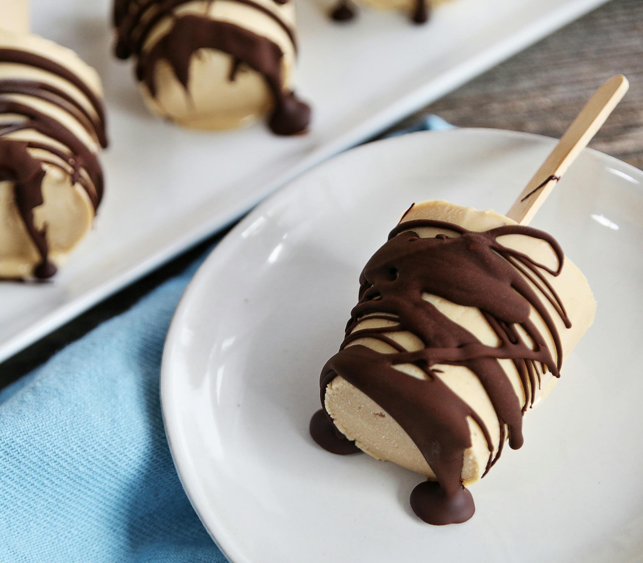 Peanut Butter Pops With Chocolate Drizzle. Photo by Robin Asbell * Special to the Star Tribune